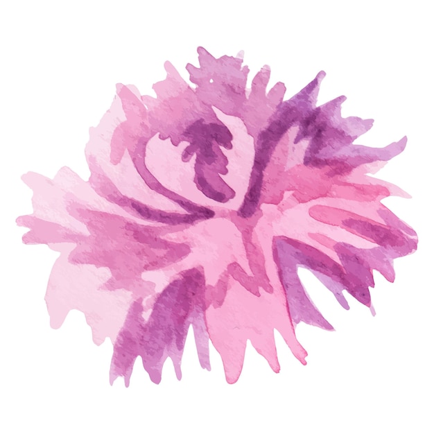 Vetor flor de cravo pintada a aquarela elemento de design desenhado à mão isolado em fundo branco