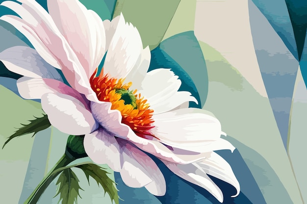 Flor de desenho manual de coleção de arte de flor floral em aquarela