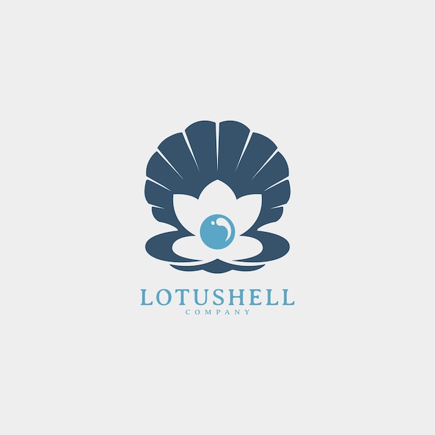 Flor de lótus com design de logotipo de pérola de concha