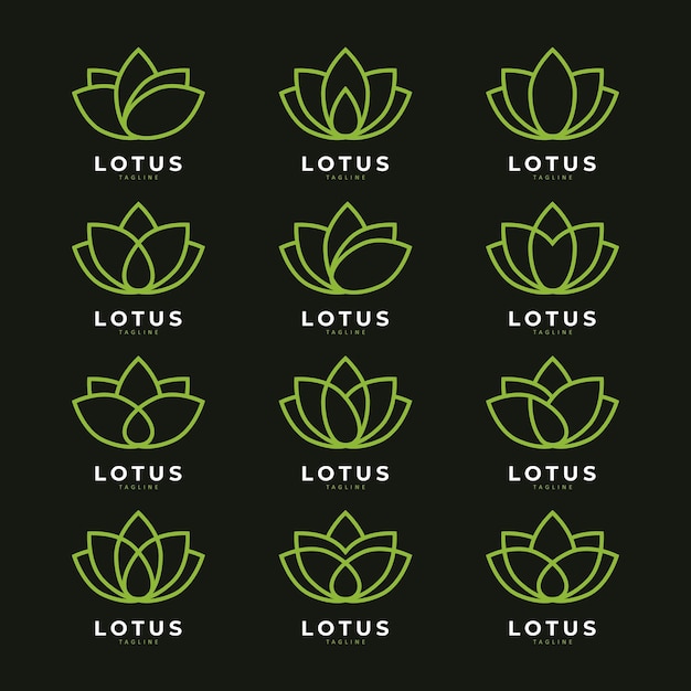 Flor de lótus verde para inspiração de logotipo de beleza e spa