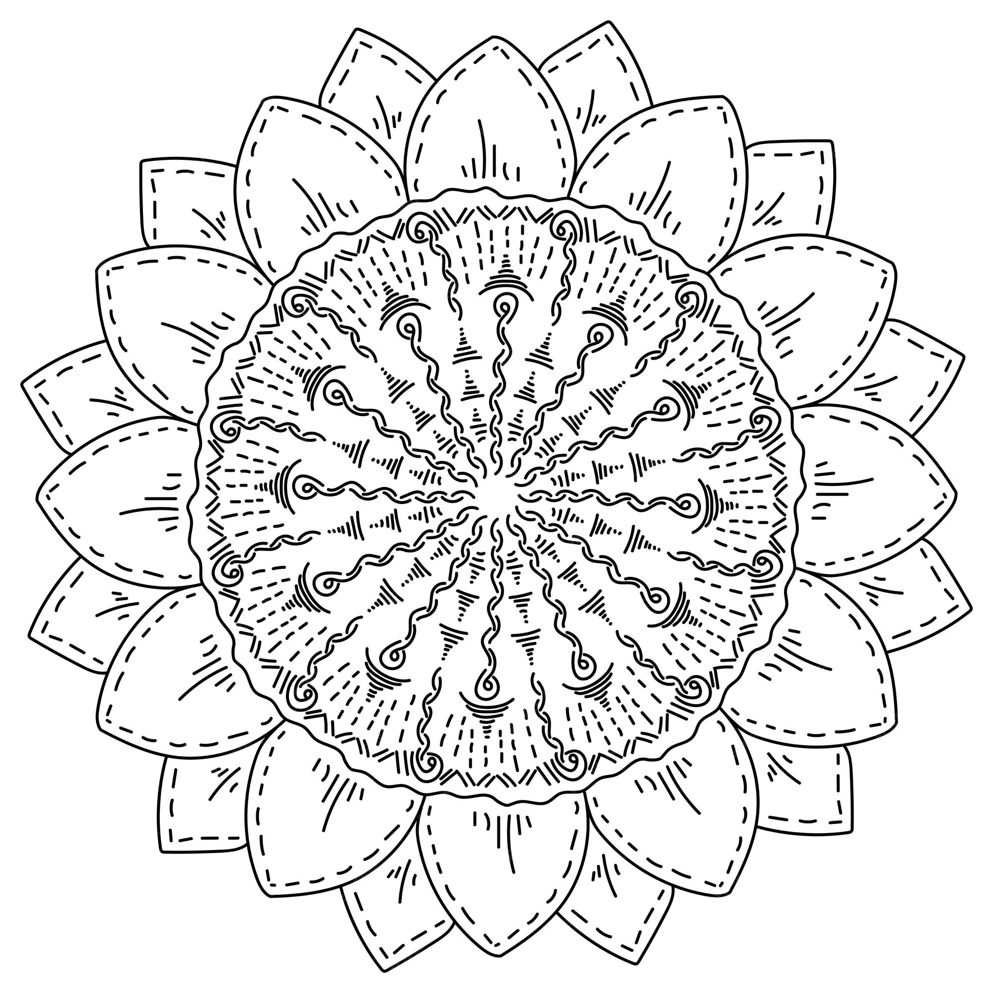 Desenho de Mandala flor natural para Colorir - Colorir.com