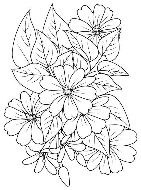 Desenhos para colorir para crianças de Flores e vegetação - Flores e  vegetação - Coloring Pages for Adults