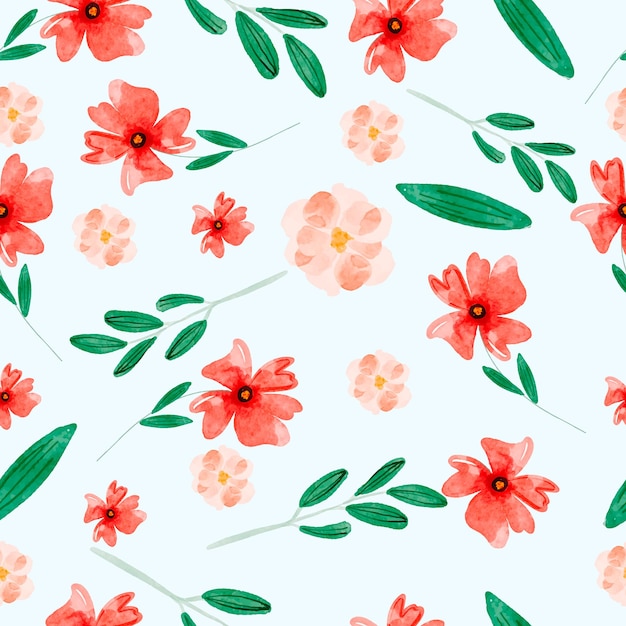 flor em aquarela mão desenhada primavera padrão perfeito