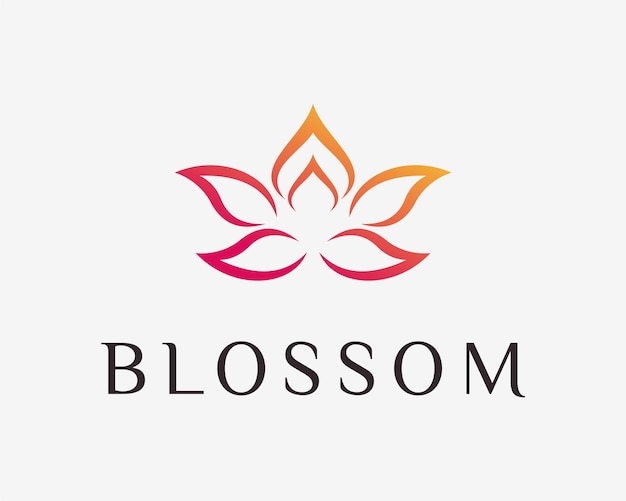 Flor flor floral beleza spa yoga meditação relaxamento espiritualidade design de logotipo vetorial moderno