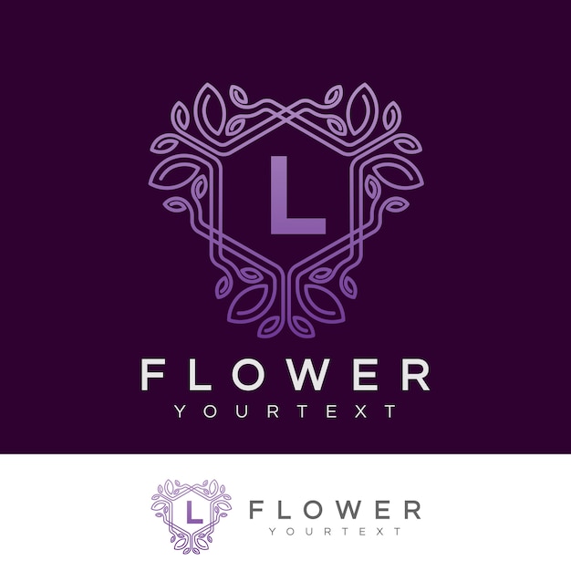 Flor inicial letter l design do logotipo