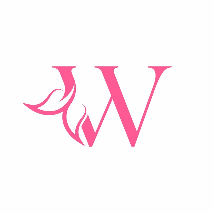 Vetor flor linda beleza logotipo letra w