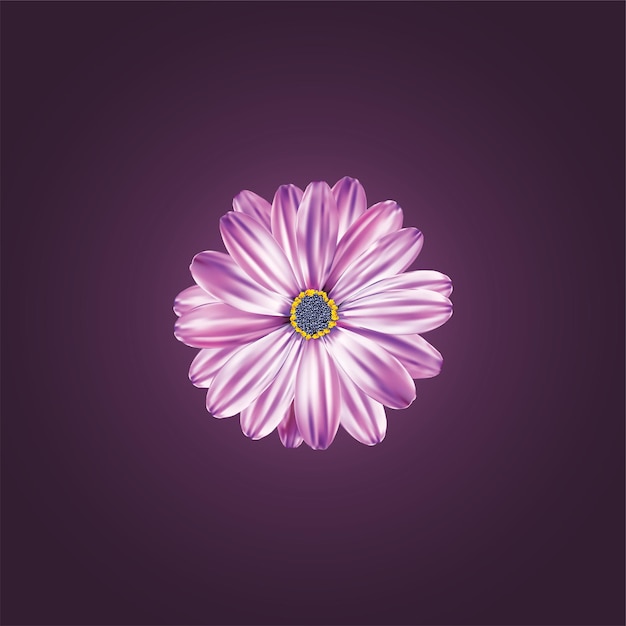 Flor Púrpura Desenho floral usando ferramenta de malha