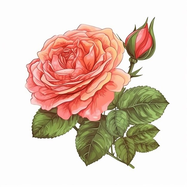 Vetor flor rosa vetor flor floral natureza decoração ilustração lindo conjunto isolado p