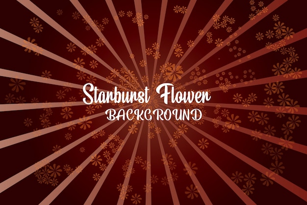 Flor Starburst com um padrão vermelho e dourado e as palavras fundo de flor elegante