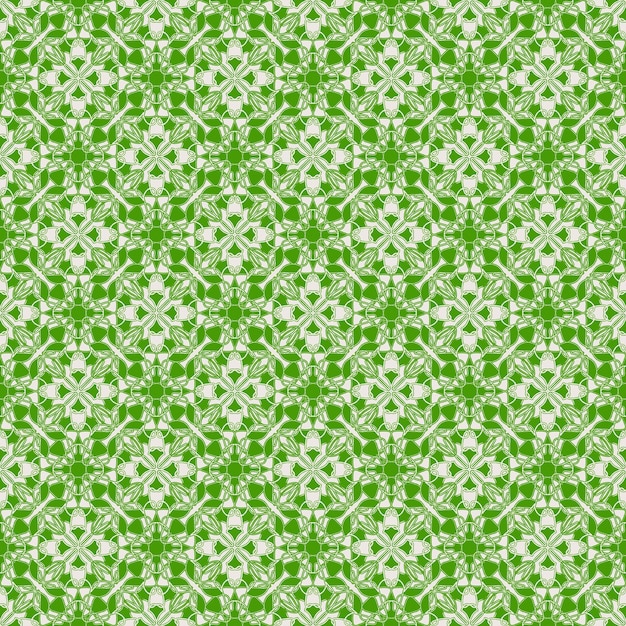 Flor verde clara e mandala de folha abstrata padrão sem costura tecido decorativo indiano