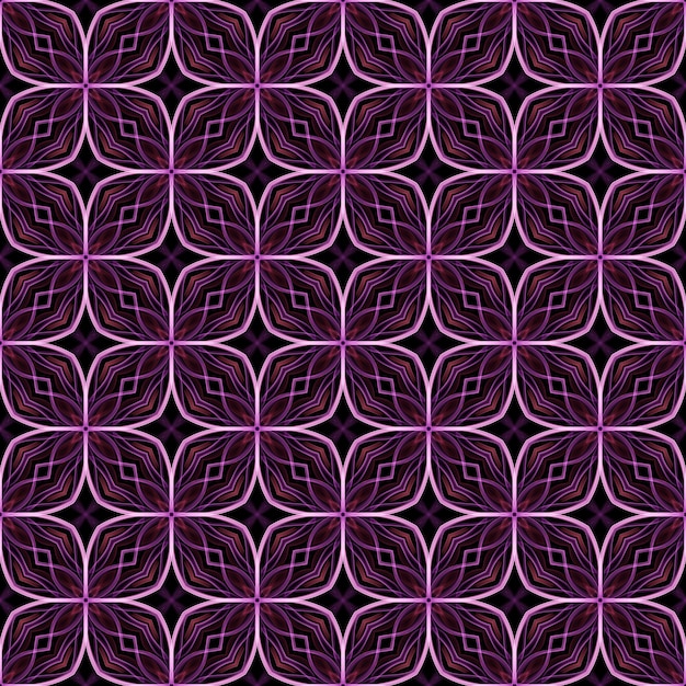 Flor violeta sem costura padrão sem costura tecido de fundo têxtil ilustração étnica arte decoração