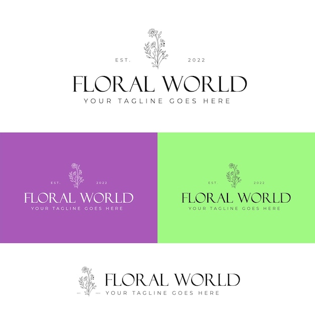 Floral, folha, design de logotipo moderno de natureza verde - grafix circle