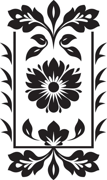 Floral lattice black vector tile design ícone vetorial com padrões florais design geométrico negro