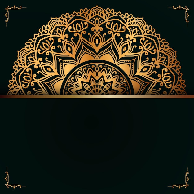 Floral luxury golden mandala arabesque padrão islâmico para convite de casamento fundo