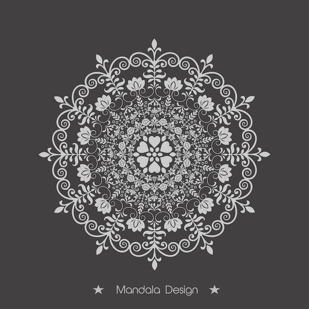 Floral Mandala Livro de colorir Design de página Vector Premium