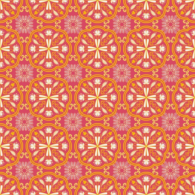 Floral sem costura padrão de fundo jardim natureza damasco ornamento aborígene arte