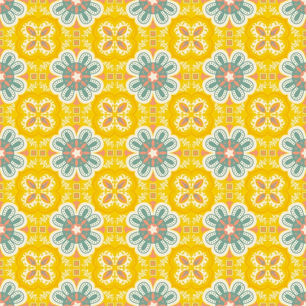 Floral sem costura padrão de fundo jardim natureza damasco ornamento aborígene arte
