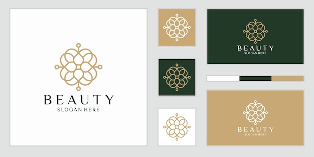 Flores abstratas elegantes que inspiram beleza, ioga e spa. logotipo