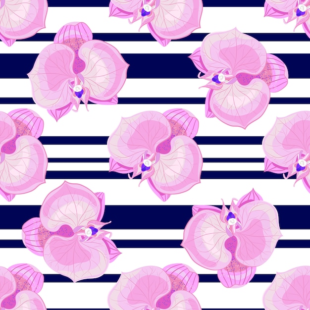 Flores da orquídea em branco-preto listrado