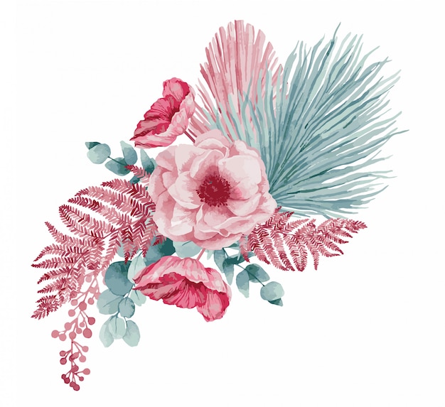 Flores da primavera rosa, ilustração.