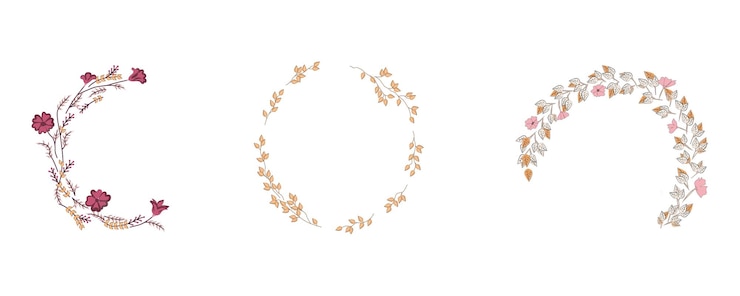 Vetor flores de ilustração vetorial e folhas em estilo simples, com espaço de cópia para fundo de texto com plantas e folhas de fundo para cartões de saudação cartazes bannerswallpepersbackground