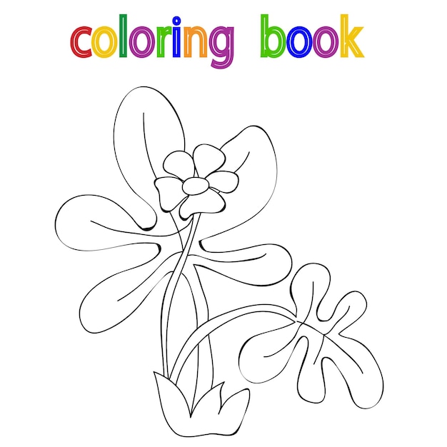 Flores de livro de colorir isolado de vetor simples