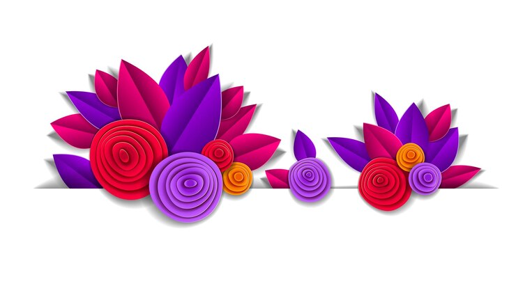 Vetor flores de outono e folhas elemento de linha de fundo bonito com espaço de cópia em branco para texto, ilustração vetorial em estilo de corte de papel. convite de casamento ou cartão romântico.