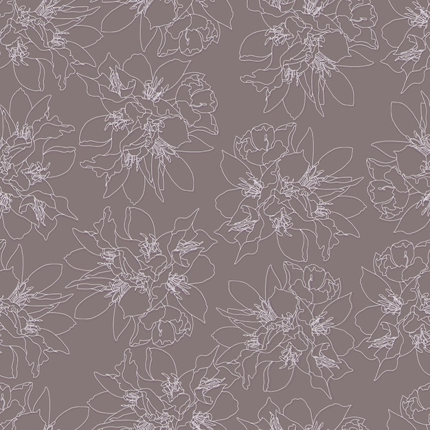 Vetor flores de padrão sem costura vetorial com folhas ilustração botânica para cartões postais de papel de vestuário de tecido têxtil de papel de parede