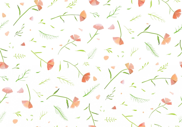 Vetor flores desabrochando florais sem costura de fundo branco.