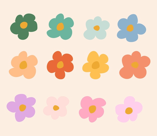 Flores desenhadas à mão minimalistas abstratas