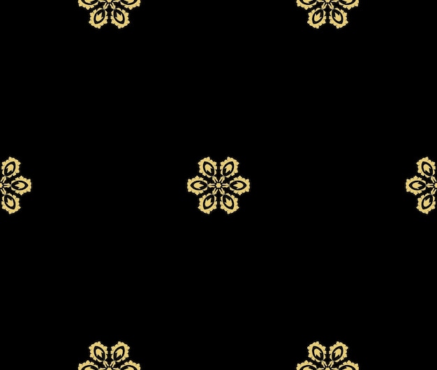Flores douradas em um fundo preto design minimalista