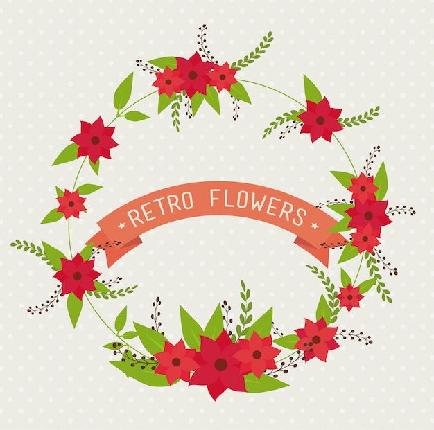 Vetor flores e design floral.