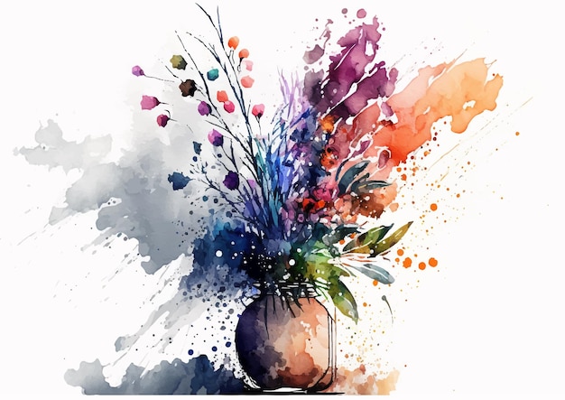 Vetor flores em aquarela vivid visions em detalhes impressionantes