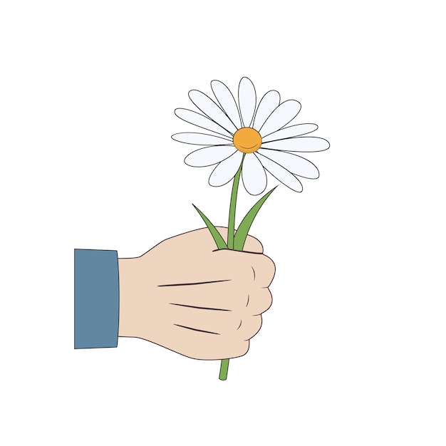 Flores em mão