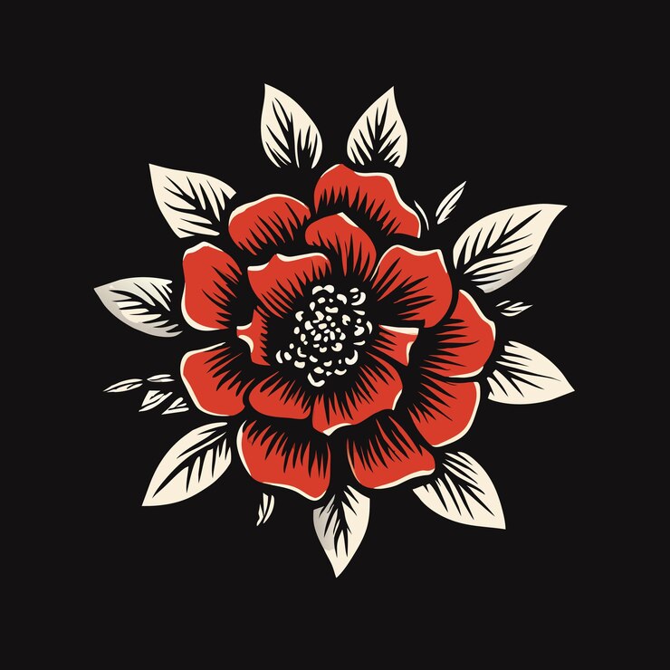 Vetor flores graciosas círculo floral desenhado à mão