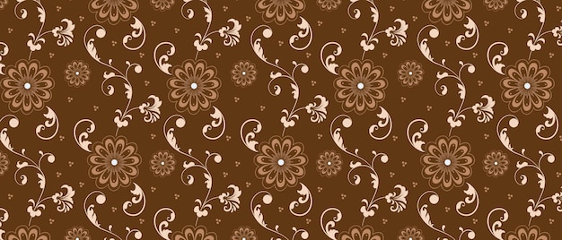 Flores marrons com fundo de ilustração vetorial decorativa de ornamento floral