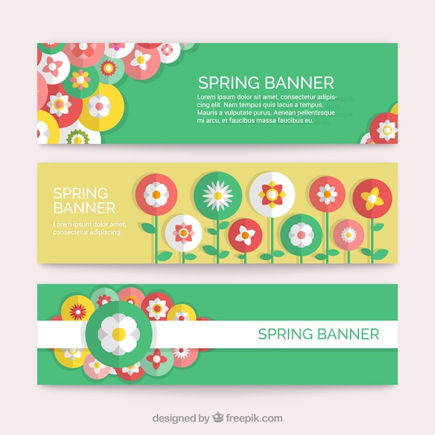 Flores planas banners