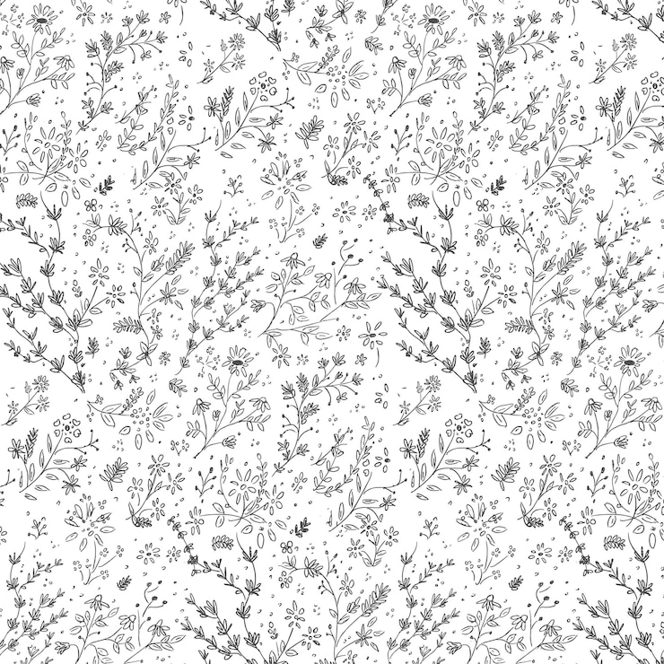 Vetor flores vector padrão desenhado à mão