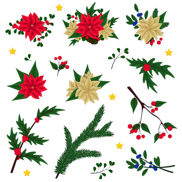 Flores vintage feliz natal