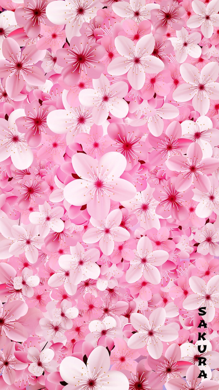 Vetor florescendo sakura rosa floresce o fundo. beautiful print