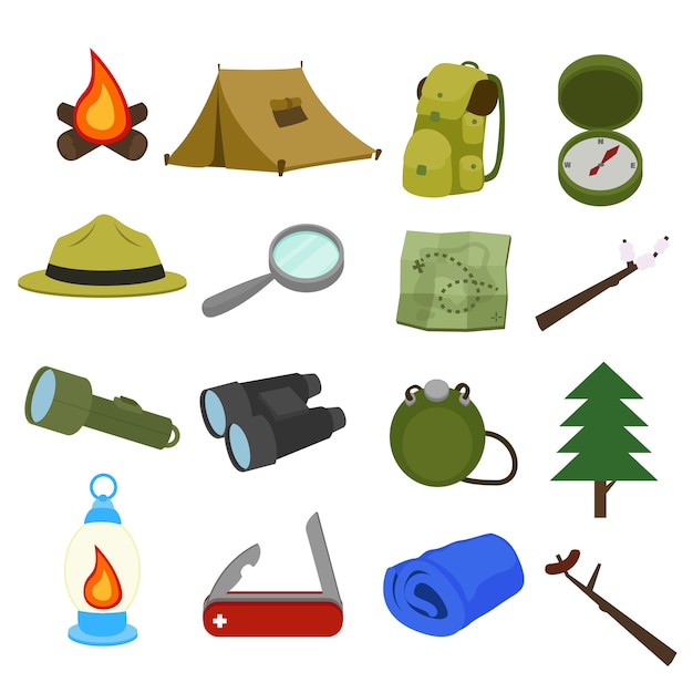 Floresta Camping Montanha Aventura Clip Art