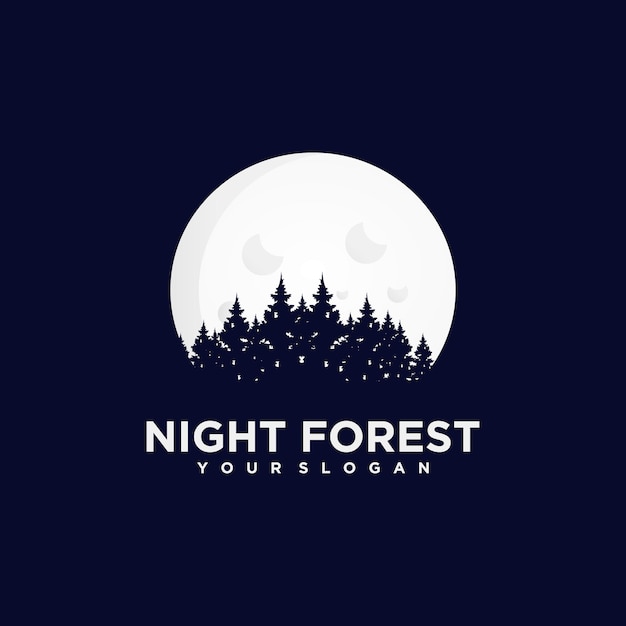 Floresta noturna, inspiração criativa para logo