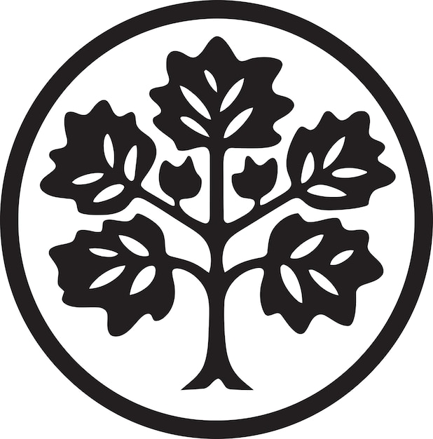 Vetor flourishing elegance ivy oak symbol organic overlap ivy oak logo icon