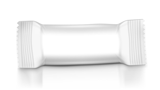 Flow Pack em branco isolado no fundo branco