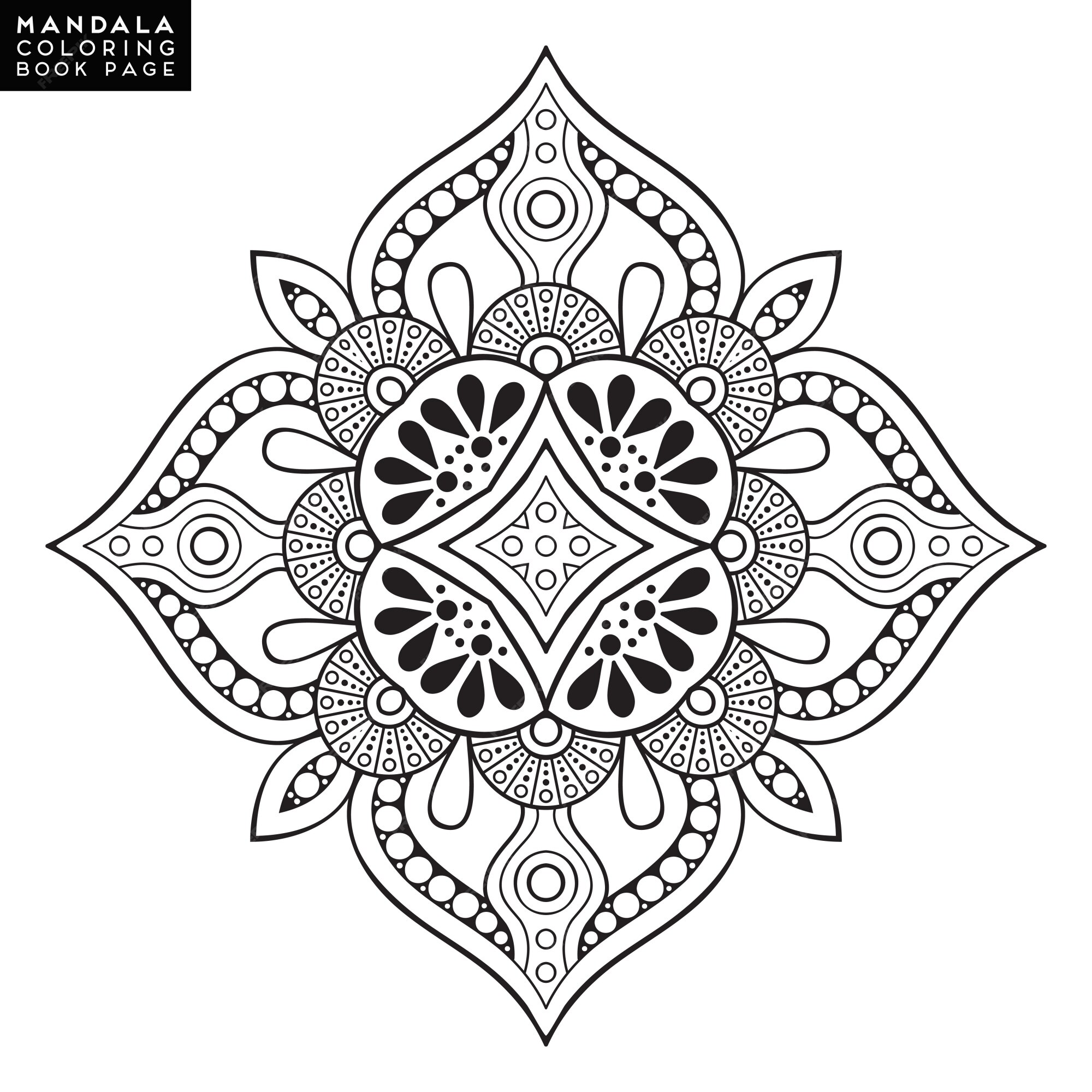 Desenhos para colorir para adultos e crianças mais velhas. pintura, flor  mandala. Islâmico, árabe, indiano. Preto e branco. Padrão vintage ornamento  decorativo artesanal. Elemento de design vetorial real imagem vetorial de  nastusha2407.mail.ru©