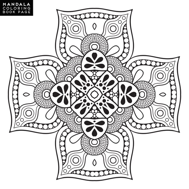 Desenhos para colorir para adultos e crianças mais velhas. pintura, flor  mandala. Islâmico, árabe, indiano. Preto e branco. Padrão vintage ornamento  decorativo artesanal. Elemento de design vetorial real imagem vetorial de  nastusha2407.mail.ru©