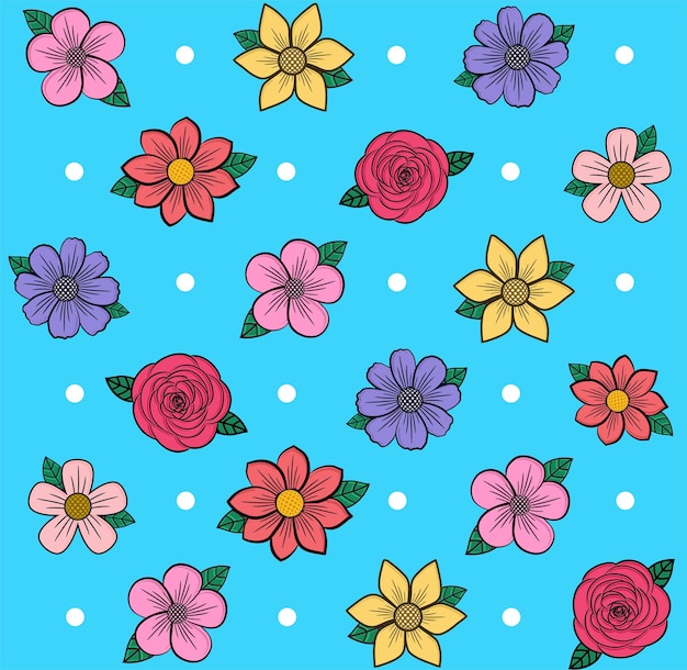 Flower seamless pattern background vector design floral background flowers backgrounds (desenho vetorial de fundo sem costura de flores)