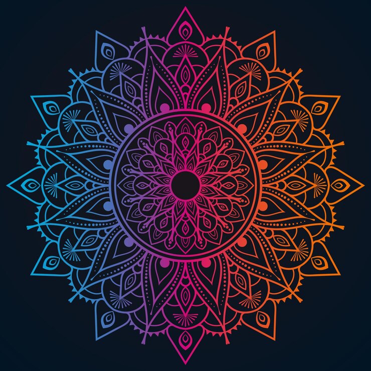 FlowerColorful Mandala background Design