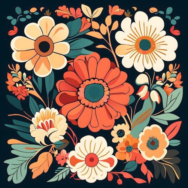 Flowers frame vector