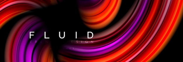 Fluido de onda fluindo cores efeito de movimento holográfico fundo abstrato ilustração vetorial